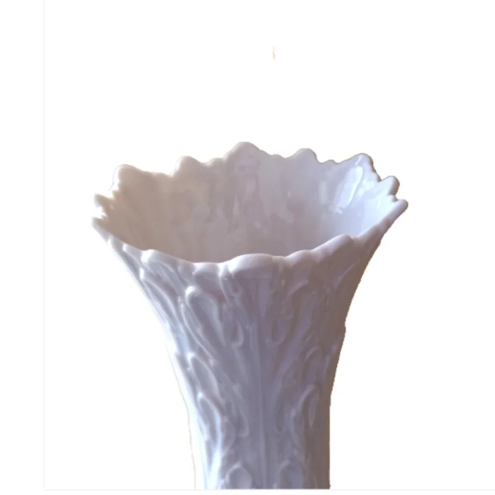 Lenox Woodland Collection Porcelain Vase 8.5” Off White Embossed Made in USA